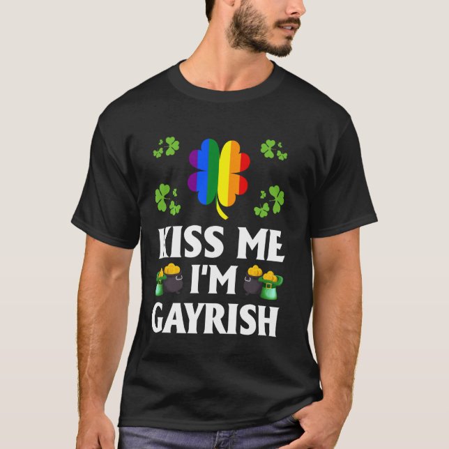 Camiseta Beije-Me Eu Sou Gayrish Gay Lgbt Orgulho Rua Engra (Frente)