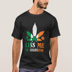 Camiseta Beije-Me Eu Sou Highrish Shamrock Engraçado Rua Ir