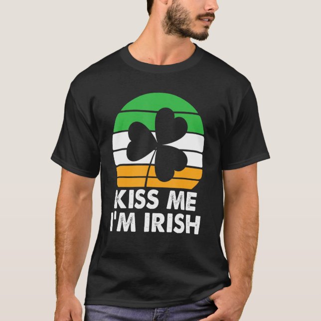 Camiseta Beije-Me Eu Sou Irlandês Dia de São Patrício De Vi (Frente)