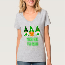 Camiseta Beije Me Eu Sou Irlandês Dia de São Patrício Gnome