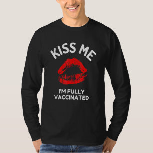 Camiseta Beije-Me Eu Sou Lábios Beijos Totalmente Vacinados