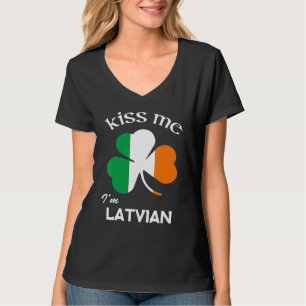 Camiseta Beije-Me Eu Sou Letão Shamrock Letônia Rua Patrick