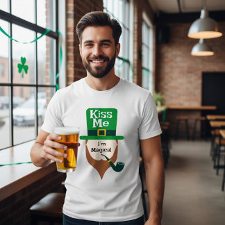 Camiseta Beije-me - Eu Sou Mágico Dia de São Patrício