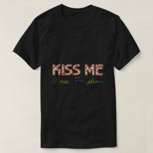 Camiseta Beije-me, eu sou o país da tipografia engraçado br
