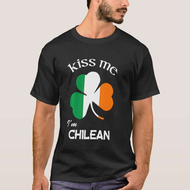 Camiseta Beije-Me Eu Sou O Shamrock chileno Rua Patrick S D (Frente)