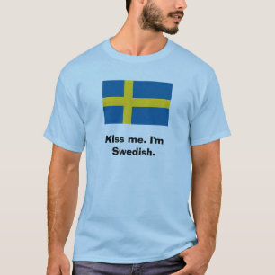 Camiseta Beije-me. Eu sou sueco