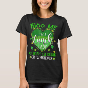 Camiseta Beije-me Eu vou almoçar Lady Funny Rua Patrick Day