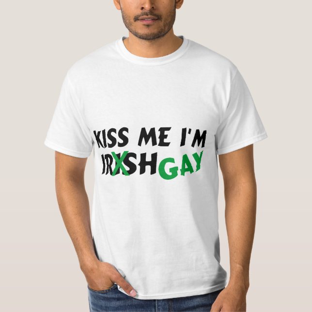 Camiseta Beije-me gay do irlandês Im (Frente)