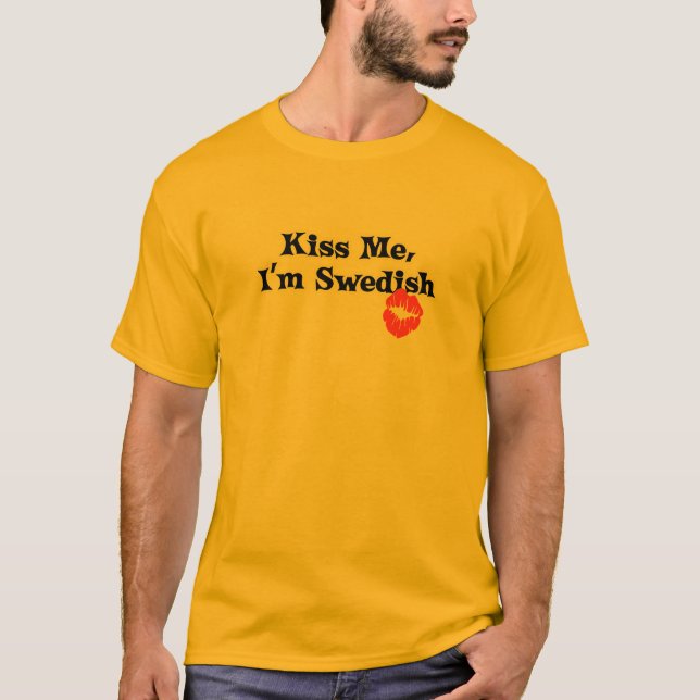Camiseta Beije-me I' sueco de m (Frente)