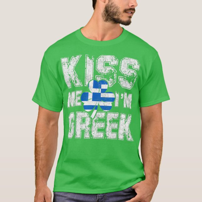 Camiseta Beije-Me Im Excelente grego Saint Patricks Day Gif (Frente)