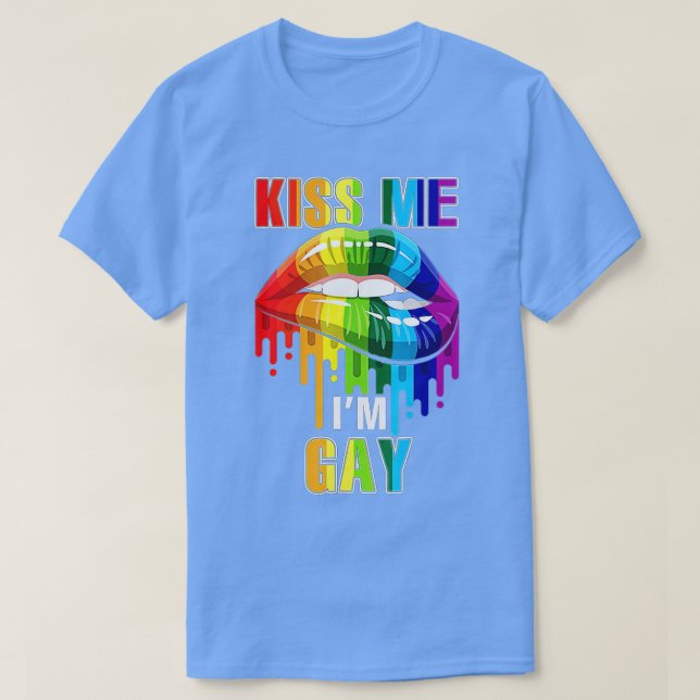 Camiseta Beije-Me Im Gay Homossexual Prioridade LGB (Frente do Design)