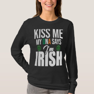 Camiseta Beije-me Meu DNA diz que sou DNA de Dia de São Pat