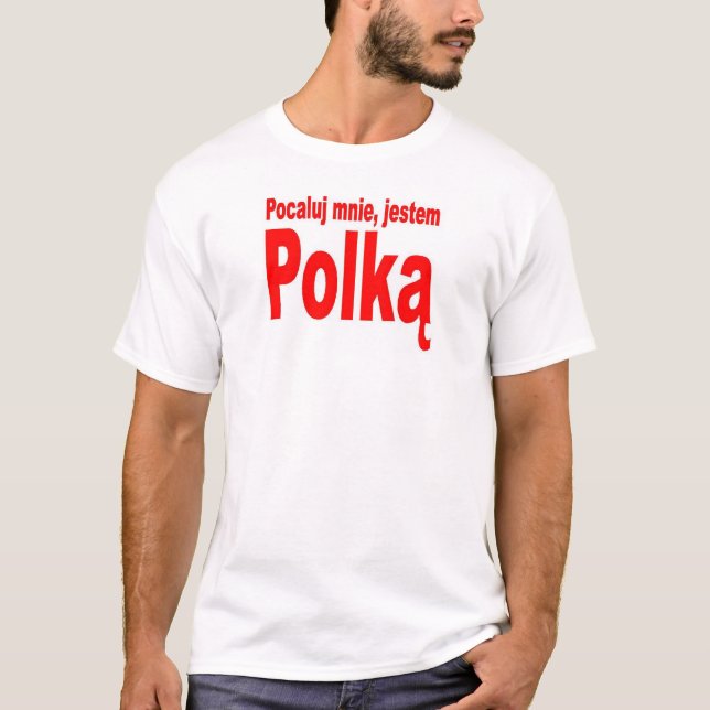 Camiseta Beije-me, mim são polonês (Frente)