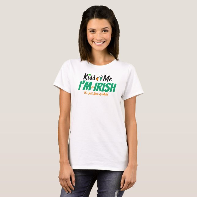 Camiseta Beije-me, não sou irlandês, foi engraçado (Frente Completa)