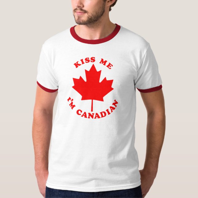 Camiseta Beije-me o canadense Im (Frente)
