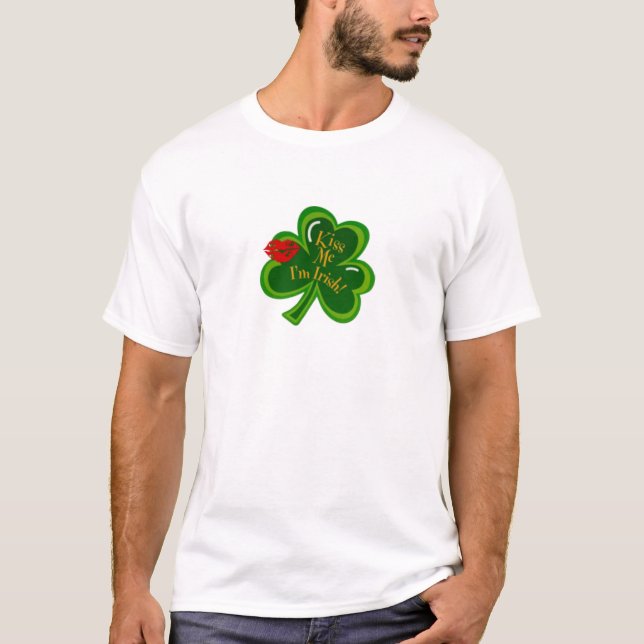 Camiseta Beije-me o irlandês Im (Frente)