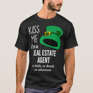 Camiseta Beije-me por agente imobiliário ou irlandês ou Beb