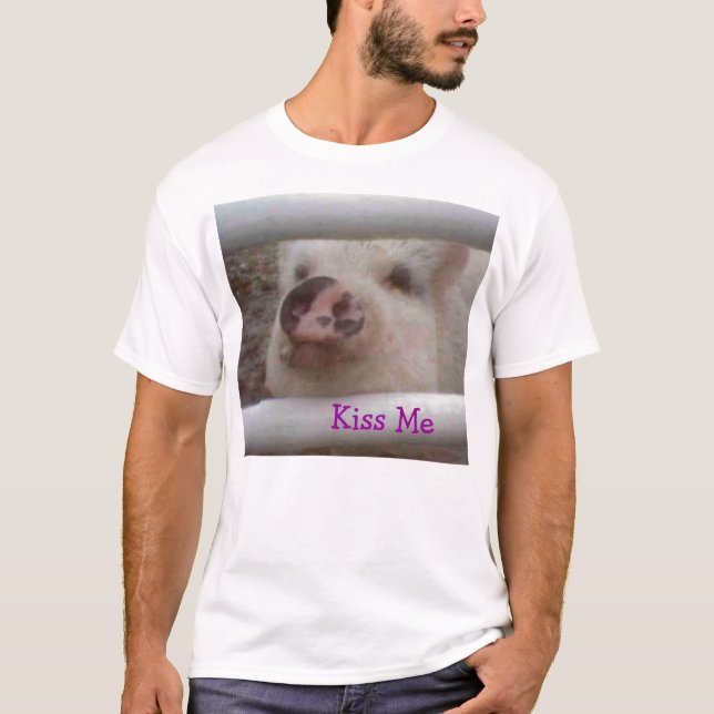 Camiseta Beije-me porco (Frente)