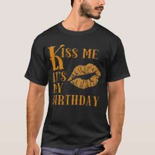 Camiseta Beije-me que é meu aniversário Sparkly