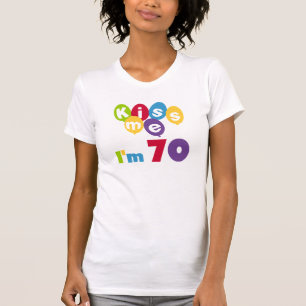 Camiseta Beije-me que eu sou 70 t-shirt e presentes do