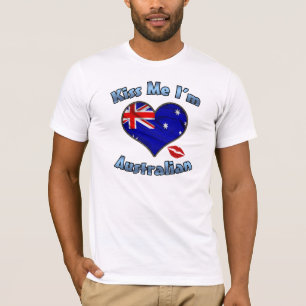 Camiseta Beije-me que eu sou dia australiano de Austrália
