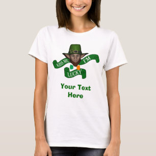 Camiseta Beije-me que eu sou Dia de São Patrício afortuna