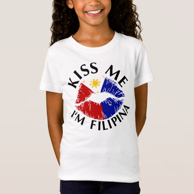 Camiseta Beije-me que eu sou filipina (Frente)