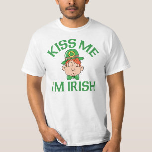 Camiseta Beije-me que eu sou homem Smooching irlandês