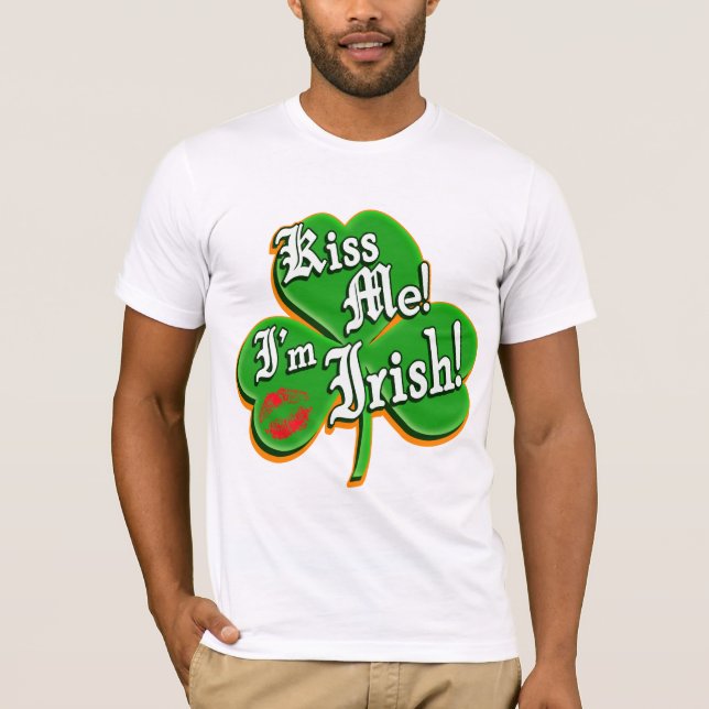 Camiseta Beije-me que eu sou irlandês (Frente)