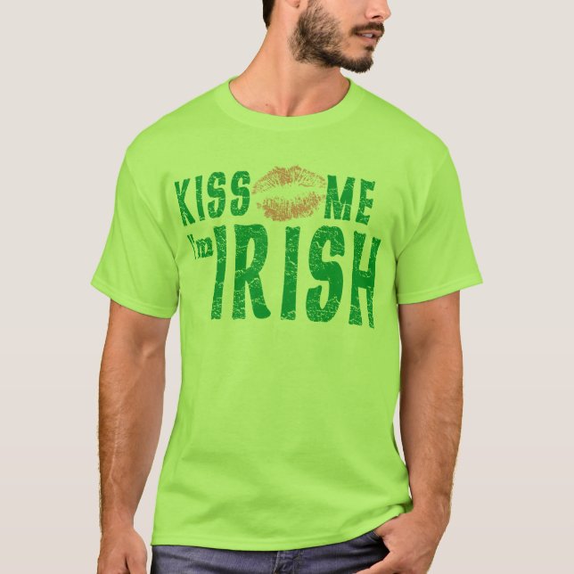 Camiseta Beije-me que eu sou irlandês (Frente)
