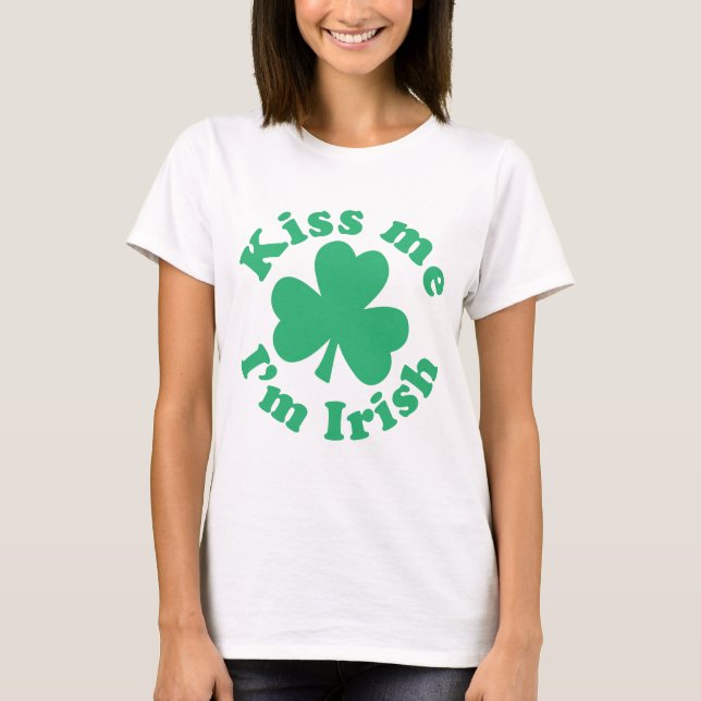 Camiseta Beije-me que eu sou irlandês (Frente)
