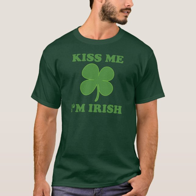 Camiseta Beije-me que eu sou irlandês (Frente)