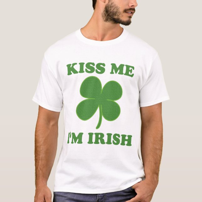 Camiseta Beije-me que eu sou irlandês (Frente)