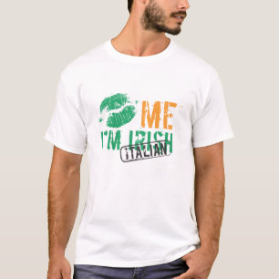 Camiseta Beije-me que eu sou irlandês/italiano