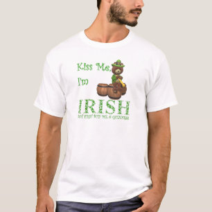 Camiseta Beije me que eu sou irlandês, mas o primeiro