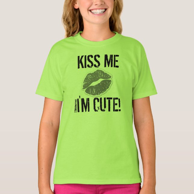 Camiseta Beije-me que eu sou meninas bonitos dos lábios do (Frente)