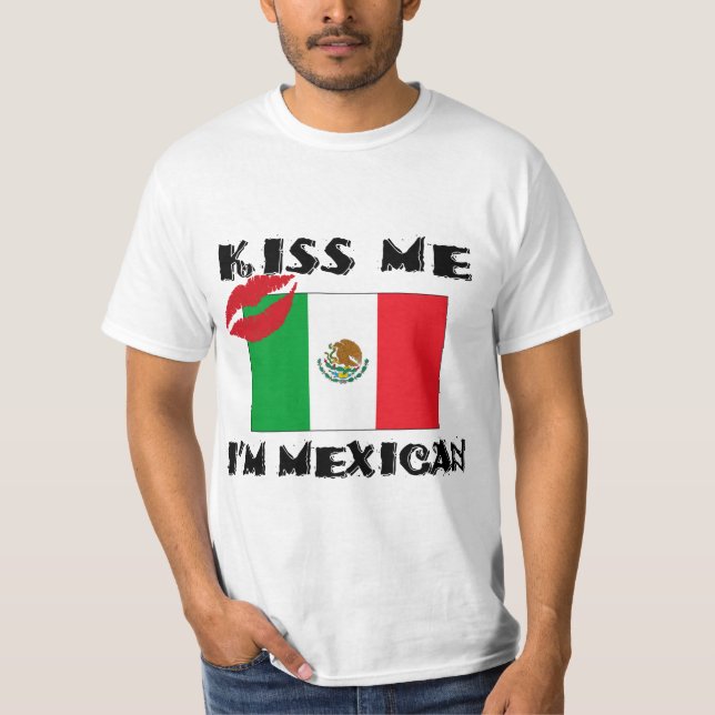Camiseta Beije-me que eu sou mexicano (Frente)