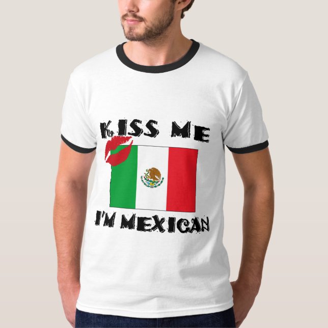 Camiseta Beije-me que eu sou mexicano (Frente)