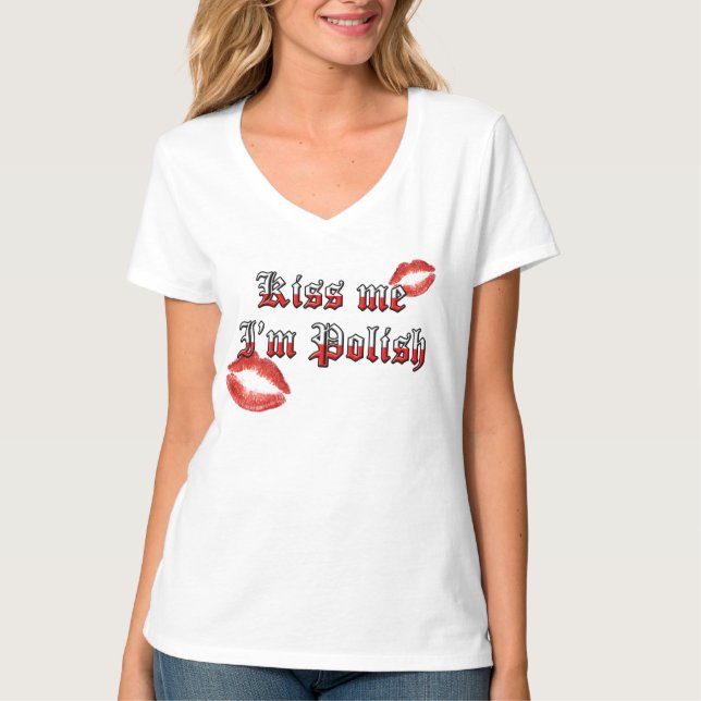 Camiseta Beije-me que eu sou polonês (Frente)