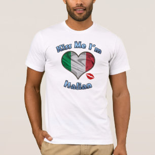 Camiseta Beije-me que eu sou t-shirt italiano da bandeira