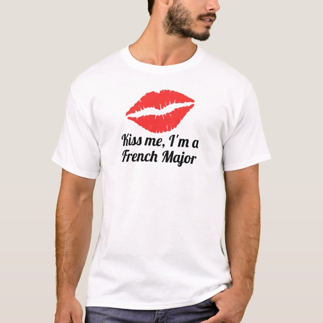 Camiseta Beije-me que eu sou um major francês (Frente)