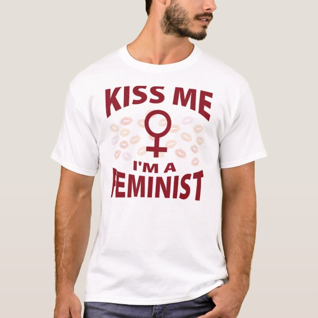 Camiseta Beije-me que eu sou uma feminista (Frente)