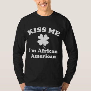 Camiseta Beije-me Sou Afro-Americano Vestido St Patricks Da