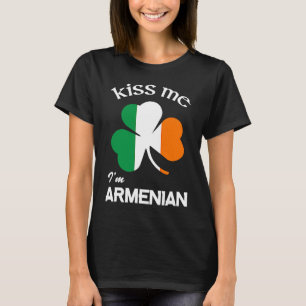 Camiseta Beije-me Sou armênio Shamrock Armênia Rua Patrick