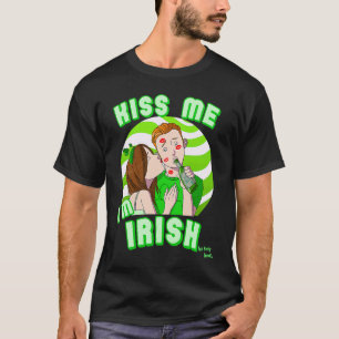 Camiseta Beije-me Sou Dia de São Patrício de Casal irlandês