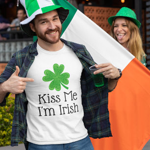 Camiseta Beije-me, sou Dia de São Patrício de folga irlandê