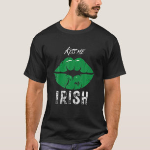 Camiseta Beije-me Sou Dia de São Patrício Engraçado Irlandê