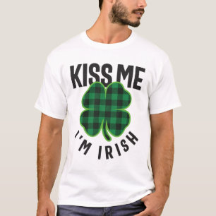 Camiseta Beije-me, sou Dia de São Patrício irlandês