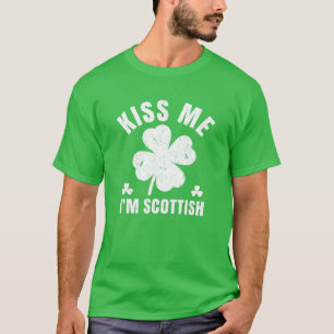 Camiseta Beije-me, sou escocês Dia de São Patrício Scotl