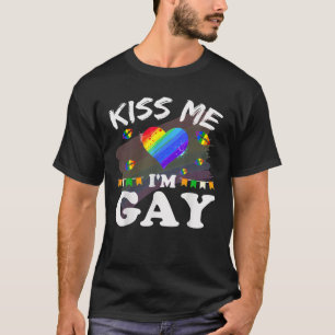 Camiseta Beije-me Sou Gay LGBT Orgulho Engraçado